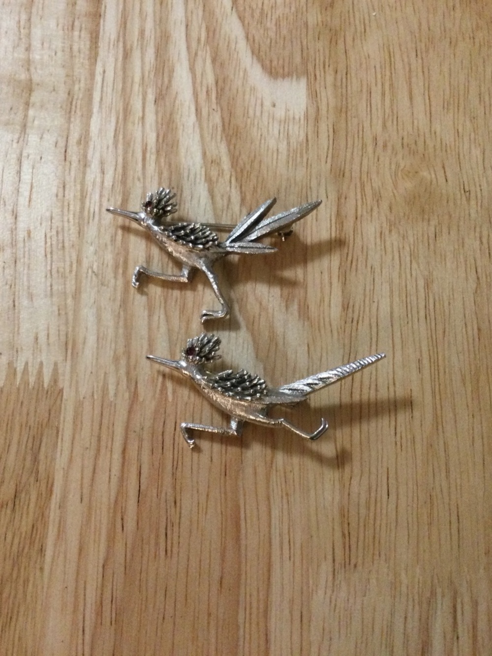 Vintage Boucher Silver Tone Road Runner Pins, Signed and Numbered, NWOT
